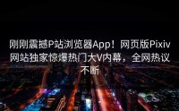 刚刚震撼P站浏览器App！网页版Pixiv网站独家惊爆热门大V内幕，全网热议不断