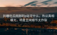 网曝吃瓜网刚刚p站是什么，热议真相曝光，明星丑闻细节太炸裂