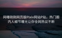 网曝刚刚网页版Pixiv网站P站，热门圈内人细节曝光让你全网热议不断