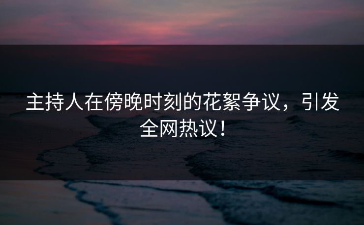 主持人在傍晚时刻的花絮争议，引发全网热议！