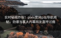 实时秘闻炸裂！pixiv官网p站导航揭秘，劲爆当事人内幕网友直呼过瘾