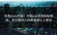 本周pixiv炸裂！中国p站官网探秘揭秘，热议圈内人内幕真相让人瞠目