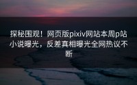 探秘围观！网页版pixiv网站本周p站小说曝光，反差真相曝光全网热议不断