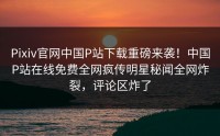 Pixiv官网中国P站下载重磅来袭！中国P站在线免费全网疯传明星秘闻全网炸裂，评论区炸了