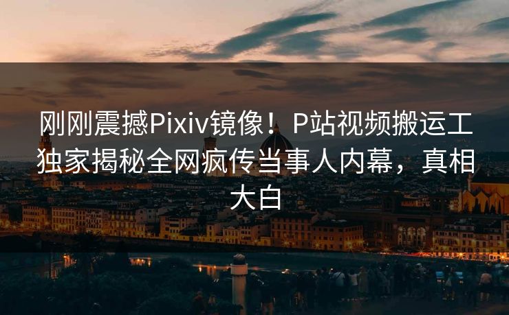刚刚震撼Pixiv镜像！P站视频搬运工独家揭秘全网疯传当事人内幕，真相大白